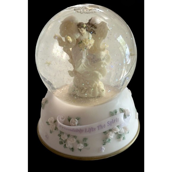 Seraphim Classics Friendship Lifts The Spirit Musical Snow Water Globe #93512 - Picture 1 of 16